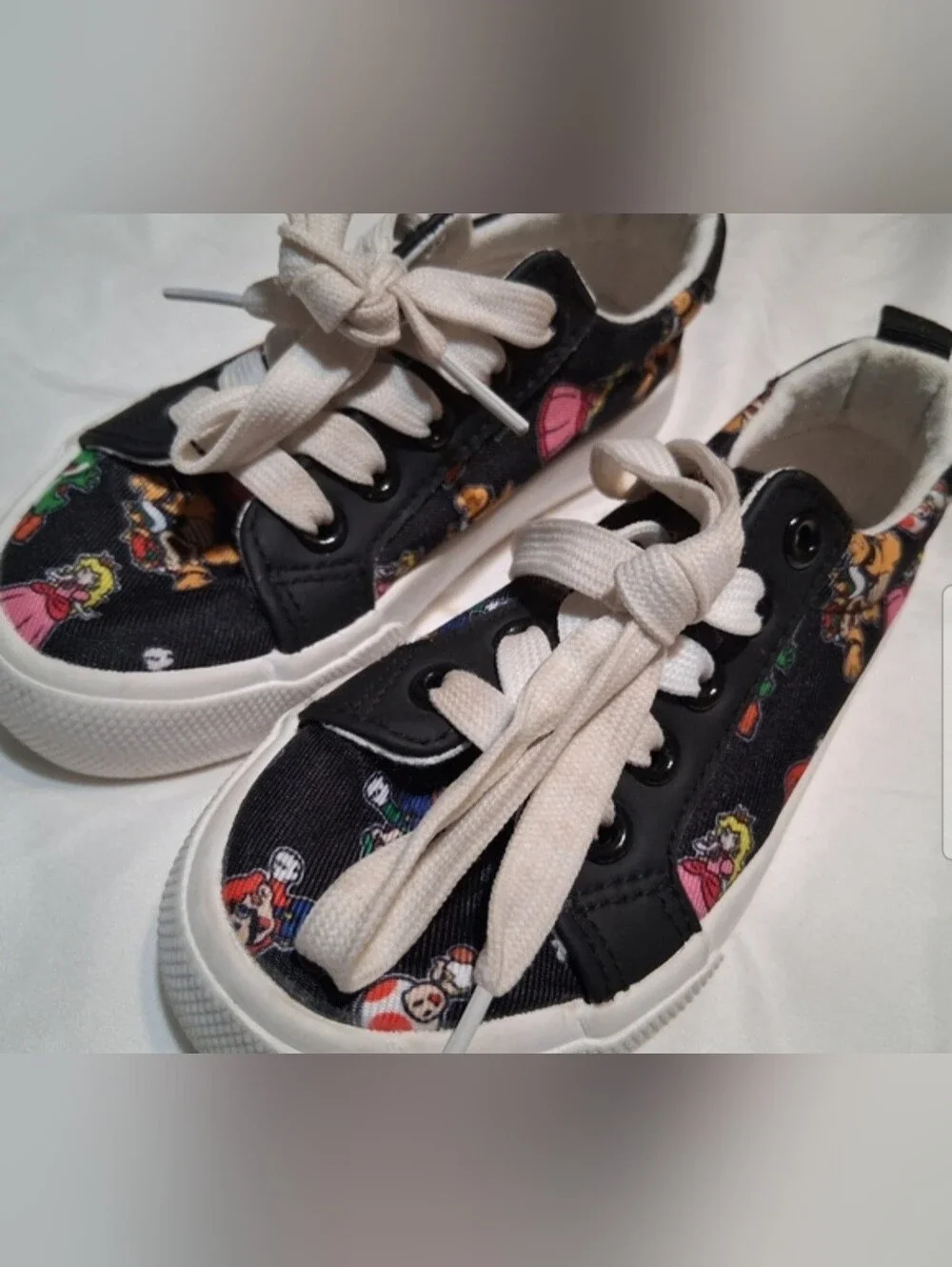 Super Mario Kids Canvas Sneakers Black Size 11 Toddler Ground Up Nintendo